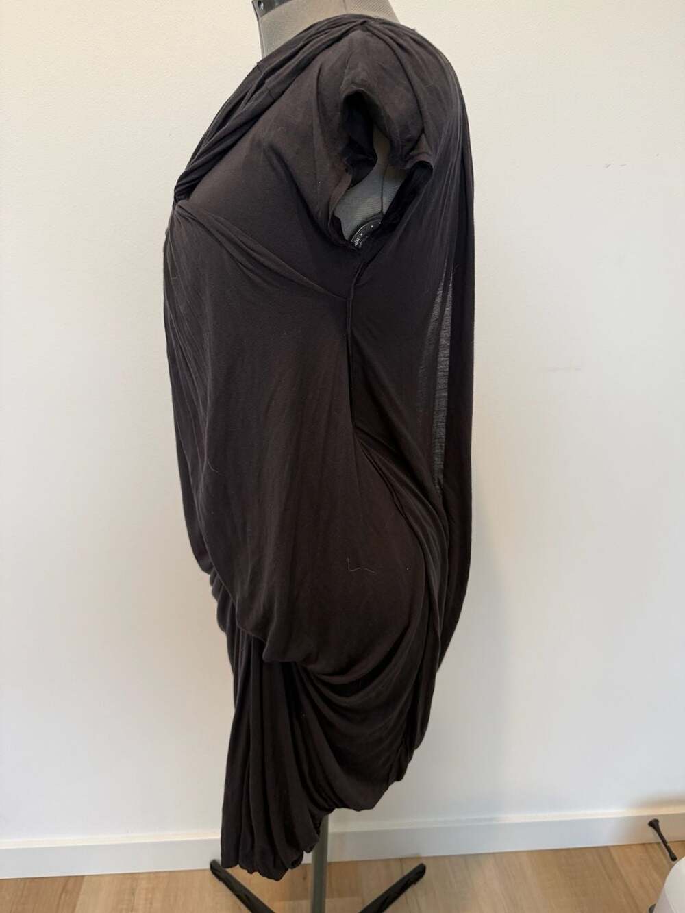 Lanvin Black Draped Twisted Front Silk Blend Dress Size S - Picture 3 of 9